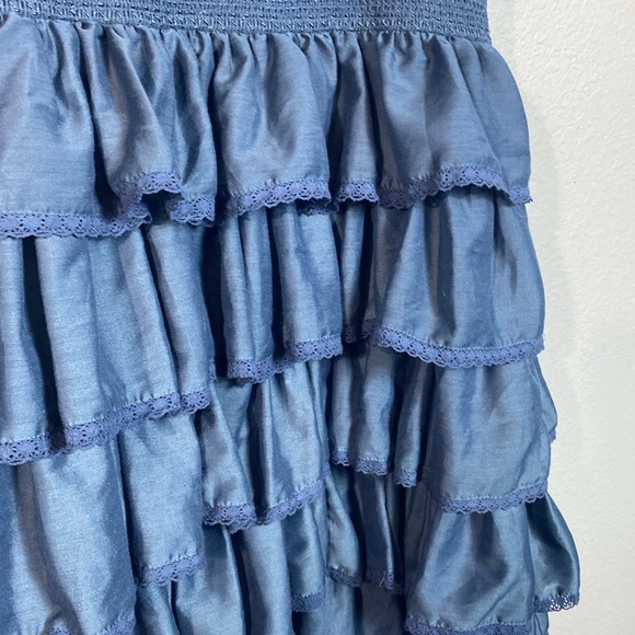 JessaKae Solid Blue Ruffle‎ Dress - Picture 4 of 6